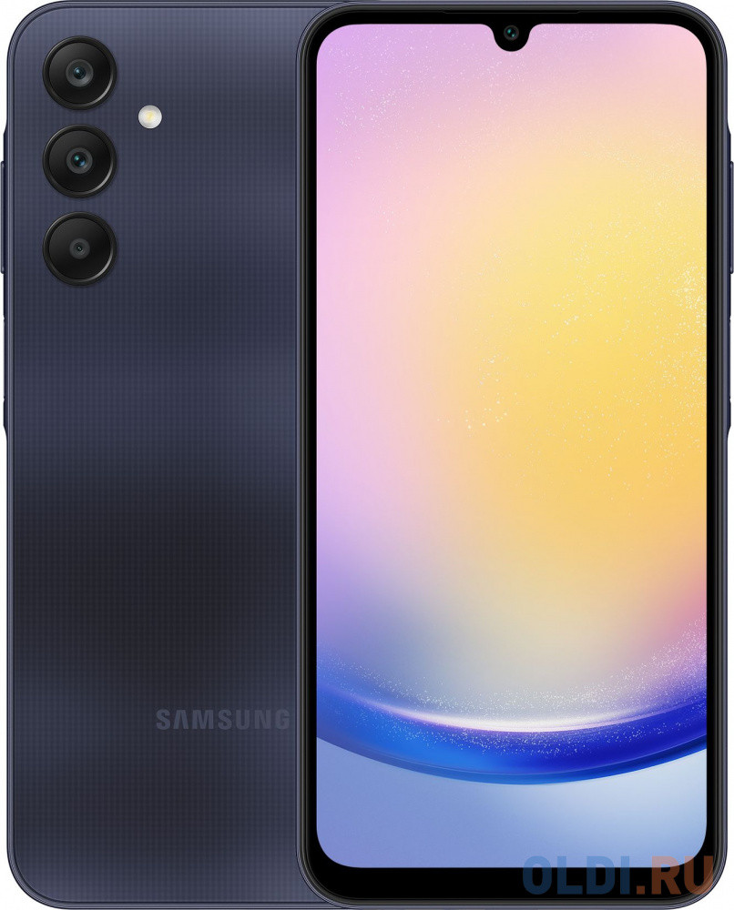 Смартфон Samsung SM-A256E Galaxy A25 128Gb 6Gb темно-синий моноблок 3G 4G 2Sim 6.5&quot; 1080x2340 Android 14 50Mpix 802.11 a/b/g/n/ac NFC GPS GSM900/