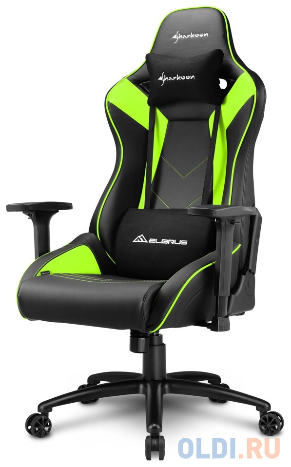 Кресло для геймеров Sharkoon Elbrus 3 черный/зеленый