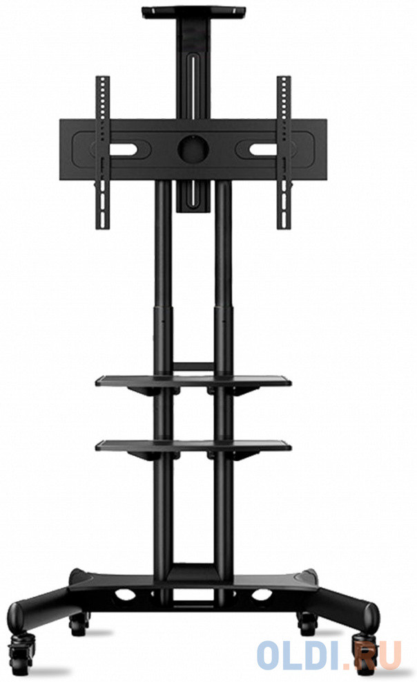 Мобильная стойка ONKRON TS1552 на 1 ТВ/ 32-65&quot; от 200х200 до 400х600 регулировка полок по высоте колесики с блокировкой черная