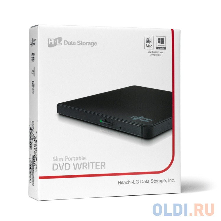 Оптич. накопитель ext. DVD±RW HLDS (Hitachi-LG Data Storage) GP57EB40 Black &lt;USB 2.0, 9.5mm, Tray, Retail