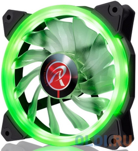 IRIS 12 GREEN 0R400042(Singel LED fan, 1pcs/pack), 12025 LED PWM fan, O-type LED brings visible color &amp;amp; brightness, Anti-vibration rubber pads