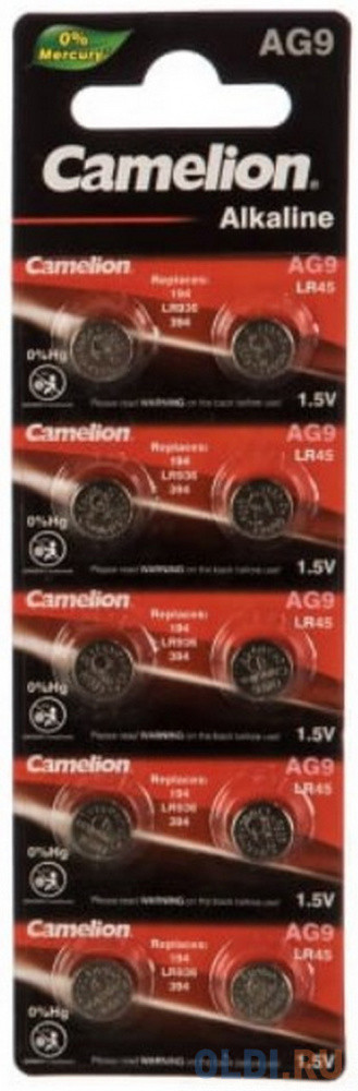 Camelion G 9  BL-10 Mercury Free (AG9-BP10(0%Hg), 394A/LR936/194 батарейка для часов)  (10 шт. в уп-ке)