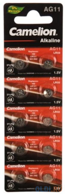 Camelion G11  BL-10 Mercury Free (AG11-BP10(0%Hg), 362A/LR721/162 батарейка для часов)  (10 шт. в уп-ке)