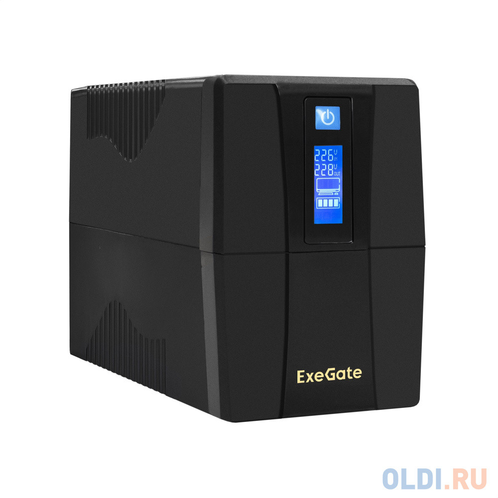 Exegate EP285566RUS ИБП ExeGate Power Smart ULB-600.LCD.AVR.C13 &lt;600VA/360W, LCD, AVR, 4*IEC-C13, Black&gt;