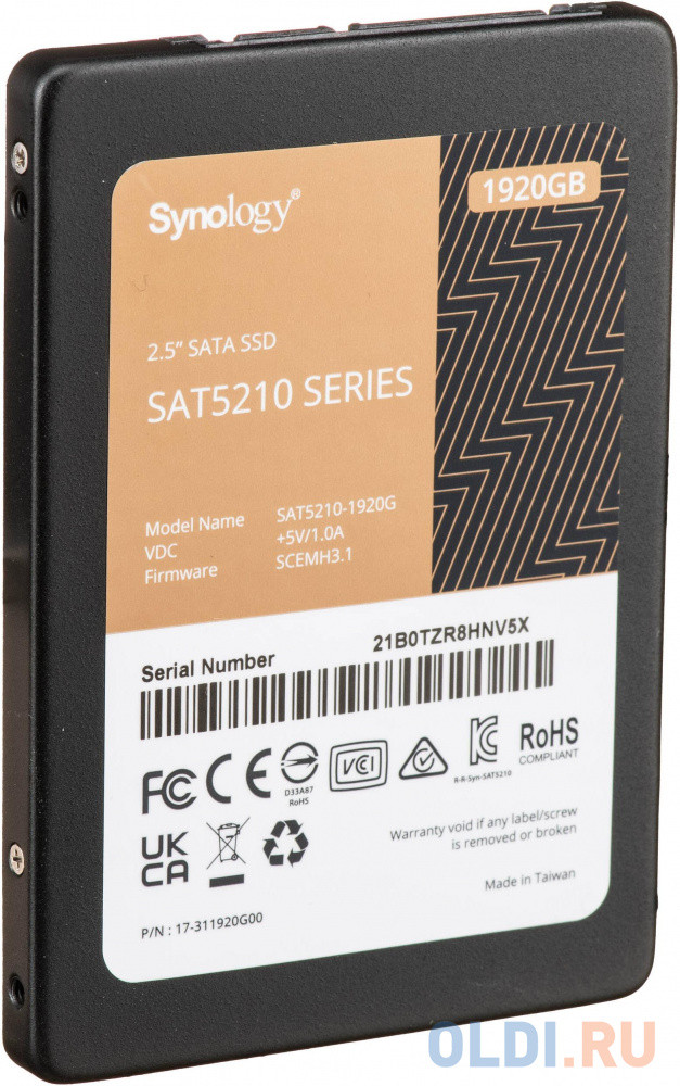 SSD жесткий диск SATA2.5&quot; 1.92TB 6GB/S SAT5210-1920G SYNOLOGY