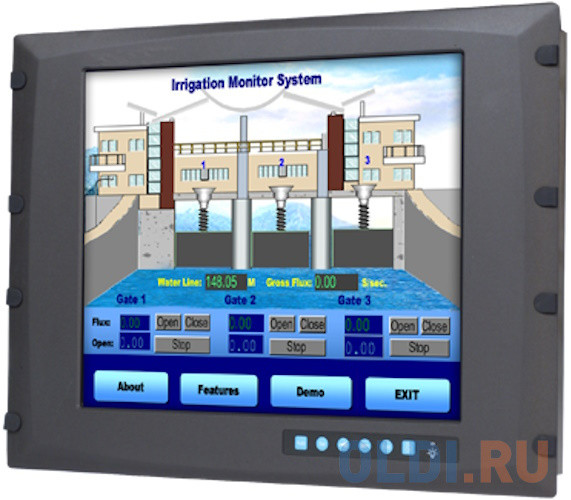 FPM-3171G-R3BE 8U Rackmount 17&amp;quot; SXGA Industrial Monitor with Resistive Touchscreen, Direct-VGA and DVI Ports, and Wide Operating Temperature