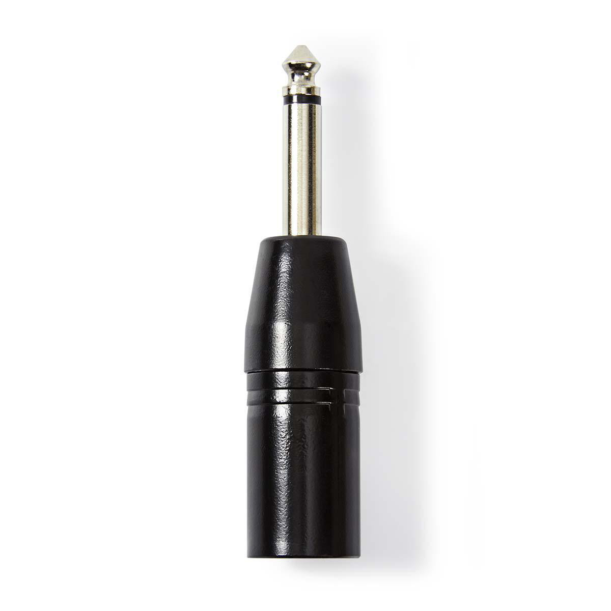XLR-Adapter Mono | XLR 3-pins male - 6,35 mm male | Zwart