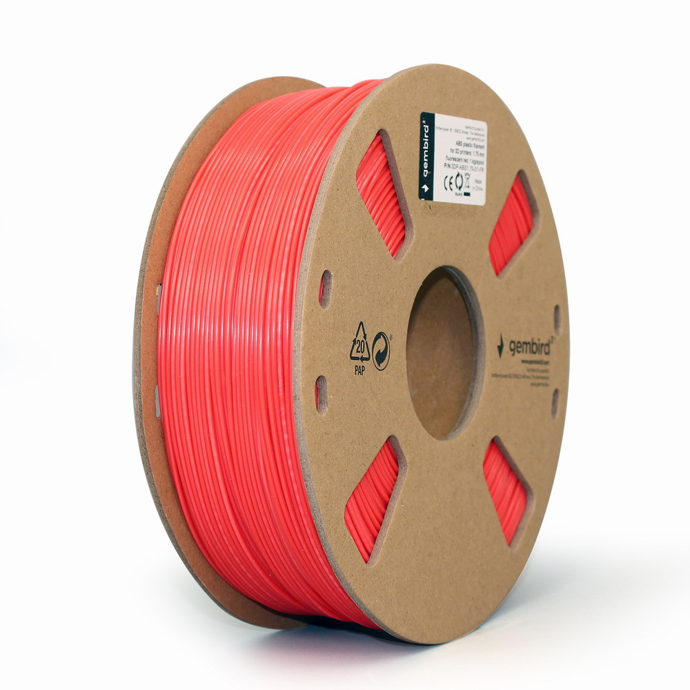 ABS Filament Fluor Rood, 1.75 mm, 1 kg