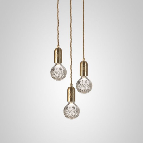 Lee Broom Crystal Bulb Chandelier 3 piece Hanglamp - Messing