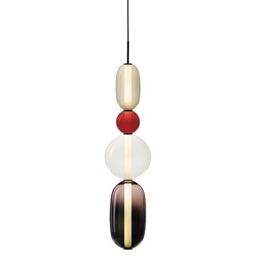 Bomma Pebbles Large Hanglamp - Configuratie 7 - Wit, rood - zwart