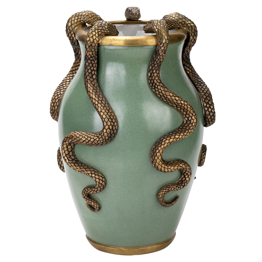Фарфоровая ваза с декоративными змеями Eden Garden