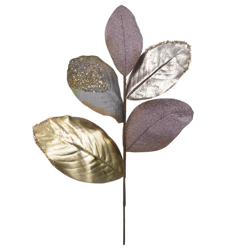 Декоративная ветвь с серебряными листьями