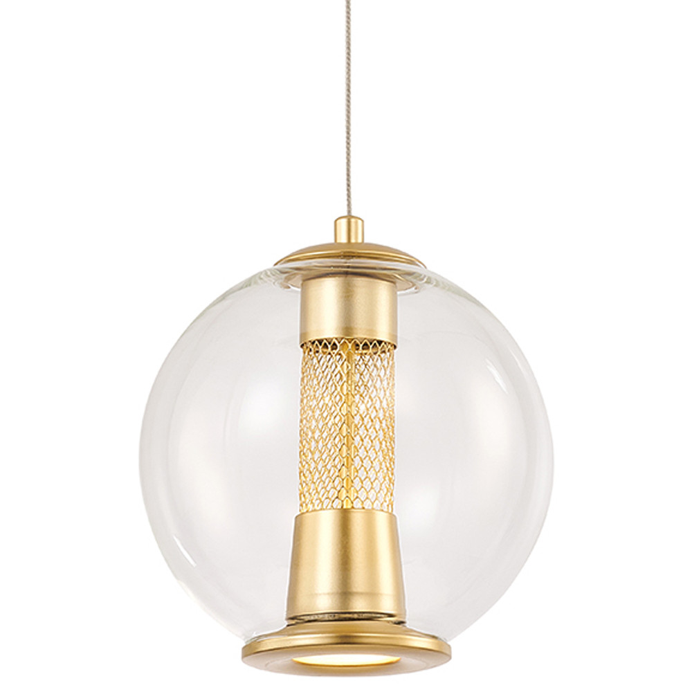 Подвесной светильник с плафоном в форме шара Inner Gleam Orb gold