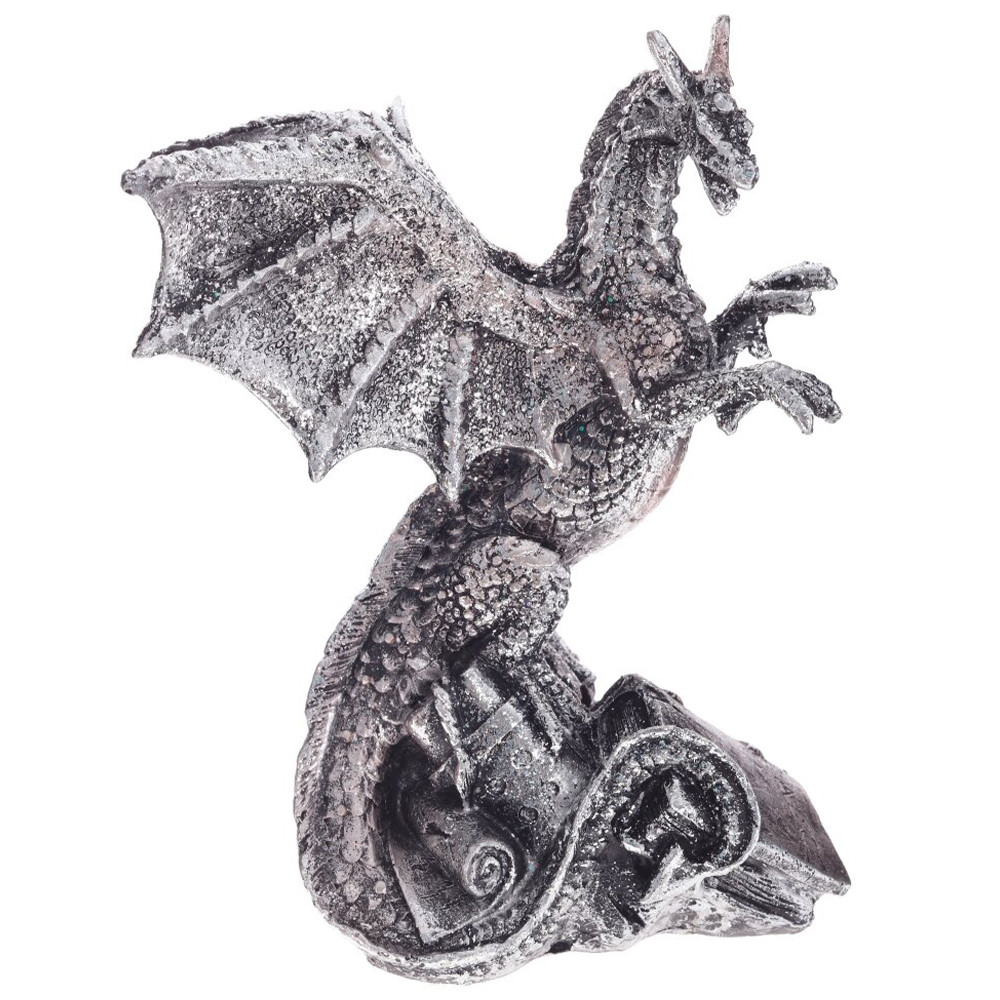 Декоративная статуэтка Дракон Silver Dragon Treasure Keeper Statuette