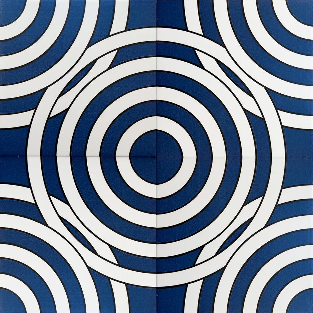Дизайнерская плитка с узором Круги синяя