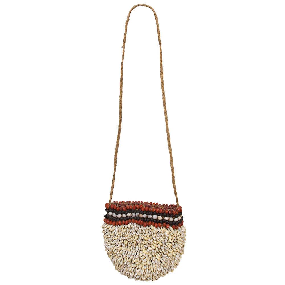Декоративный аксессуар сумка из ракушек Aboriginal Bag Beige Red