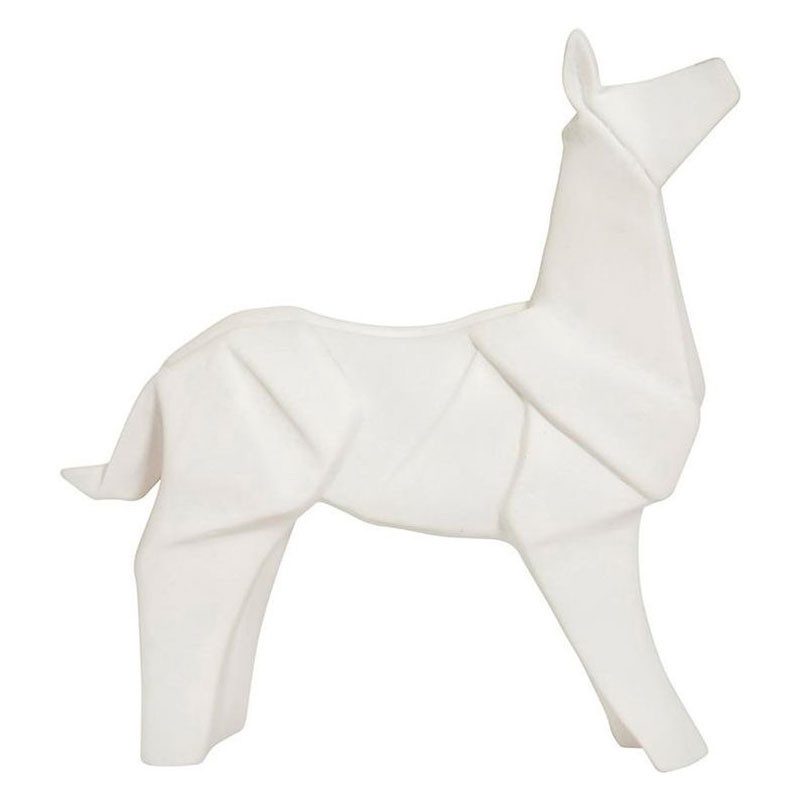 Фигурка в виде оригами керамическая белая собака White Dog