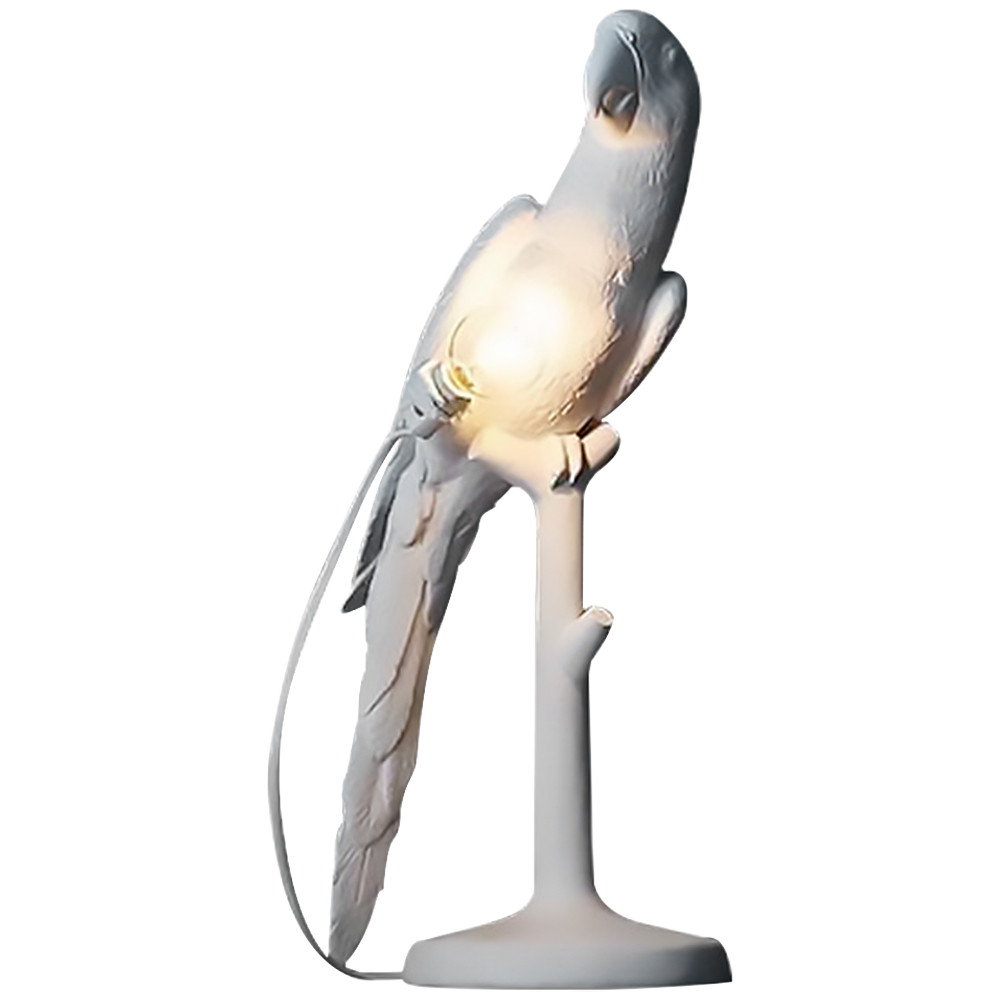 Настольная лампа в виде попугая White Parrot Table Lamp