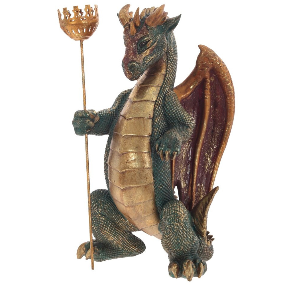 Подсвечник в виде дракона Dragon candlestick Green Brown