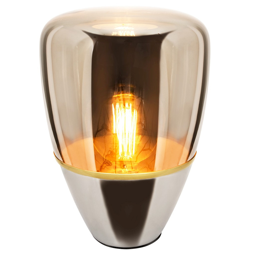 Настольный светильник со стеклянным плафоном коньячного цвета Carmella Globe Brown Glass Table Lamp
