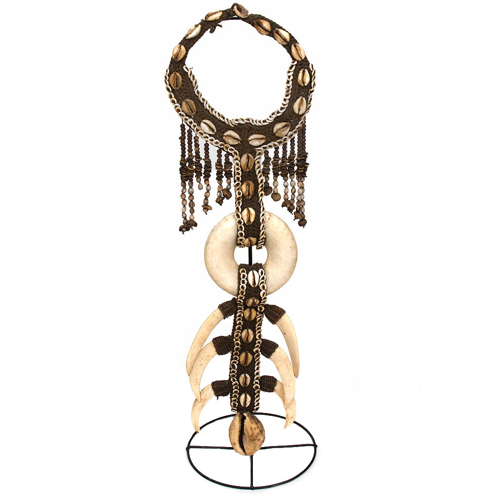 Этническое ожерелье на подставке Aboriginal Necklace Beige Brown