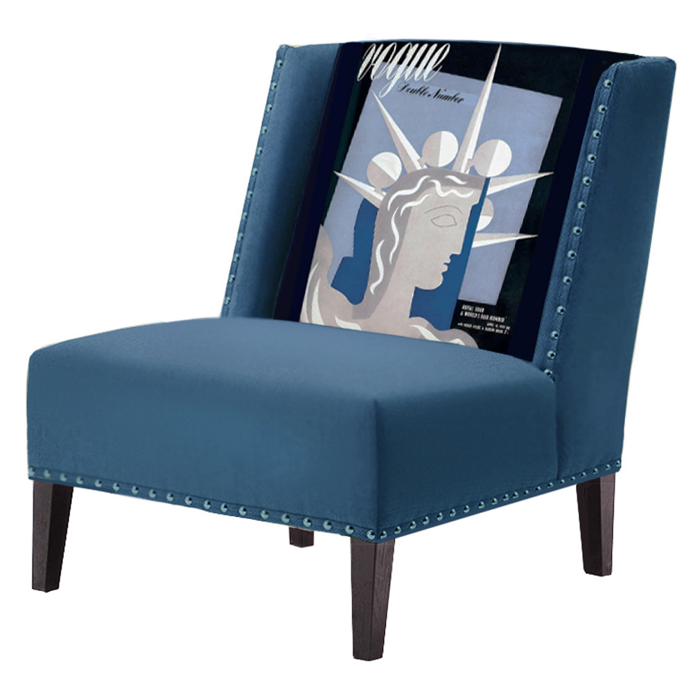 FUN Armchair Ctatue of Liberty Blue Дизайнерское кресло с цветным принтом
