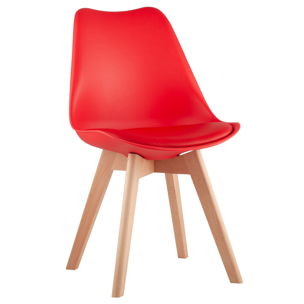 Стул с основой из пластика и мягким сиденьем Arvika Red