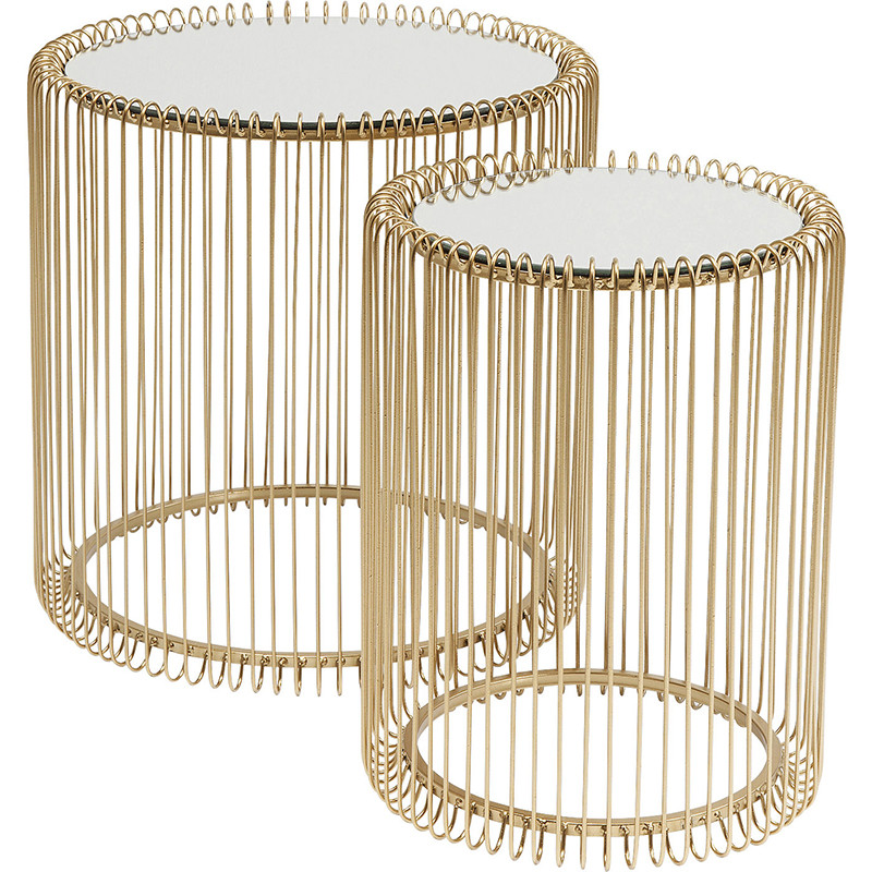 Комплект приставных столов Mirror Surface Brass Tables