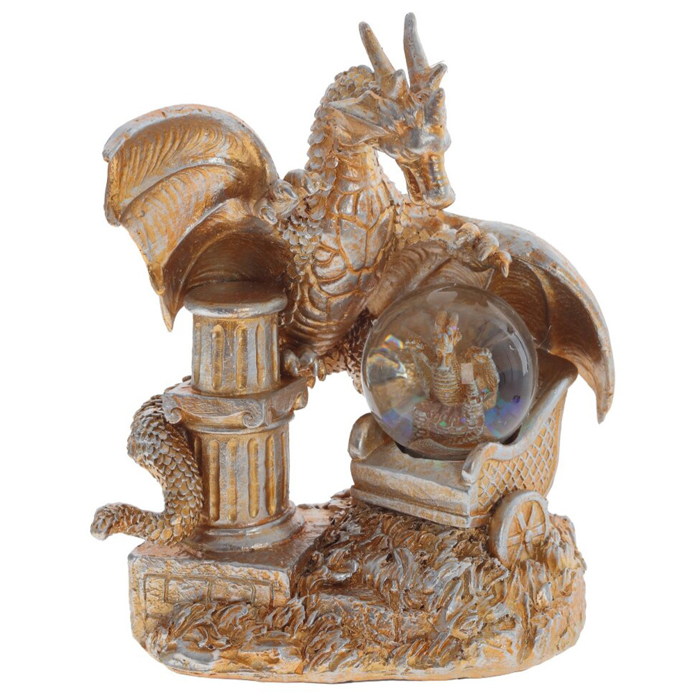Декоративная статуэтка Дракон и стеклянный шар Dragon and Glass Ball Copper