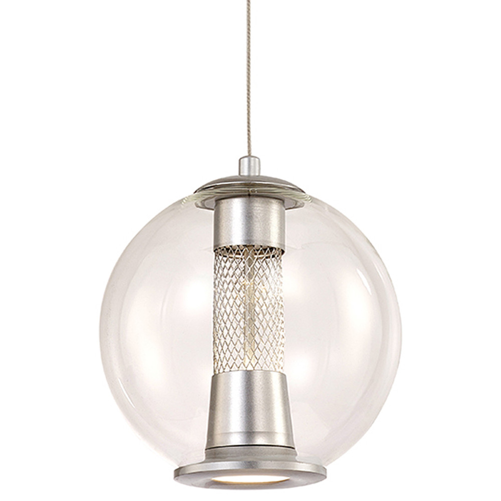 Подвесной светильник с плафоном в форме шара Inner Gleam Orb silver