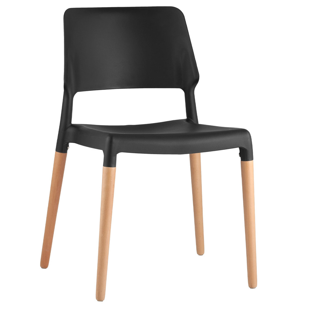 Пластиковый стул на ножках из массива бука Ferret Black