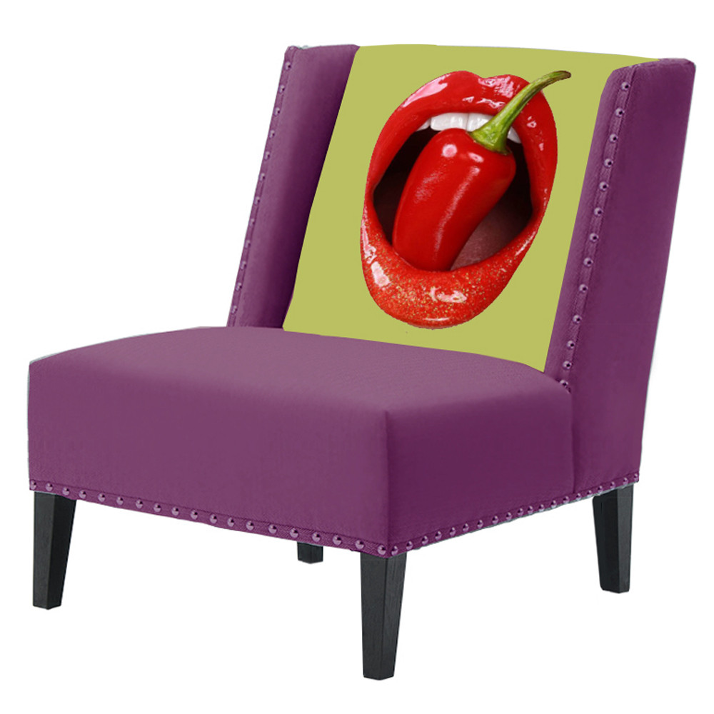 FUN Armchair "Chili Pepper" Purple  Дизайнерское кресло с цветным принтом