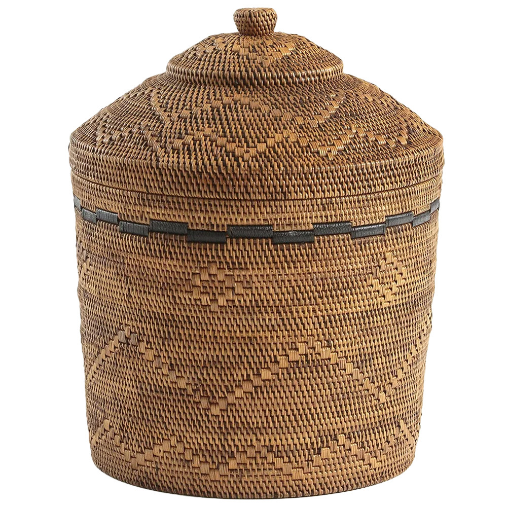 Корзина с крышкой из плетеного ротанга Jumaane Wicker Basket