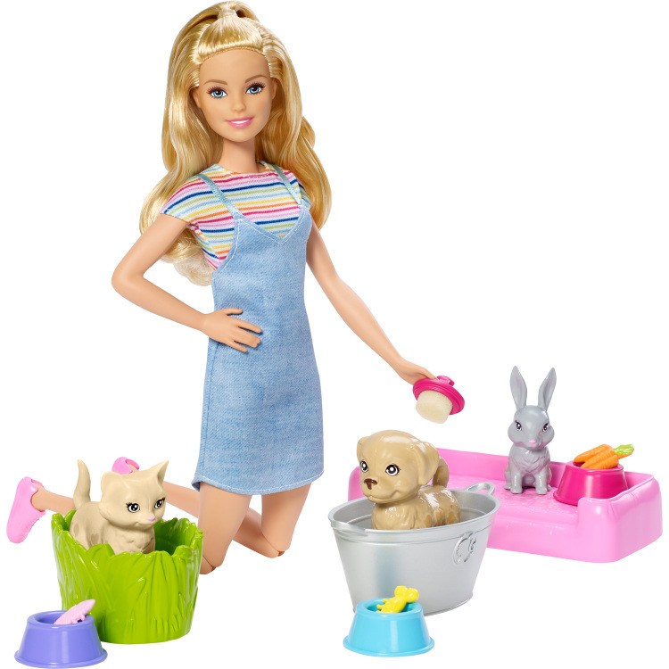 Mattel Play 'n' Wash Pets Doll and Playset pop