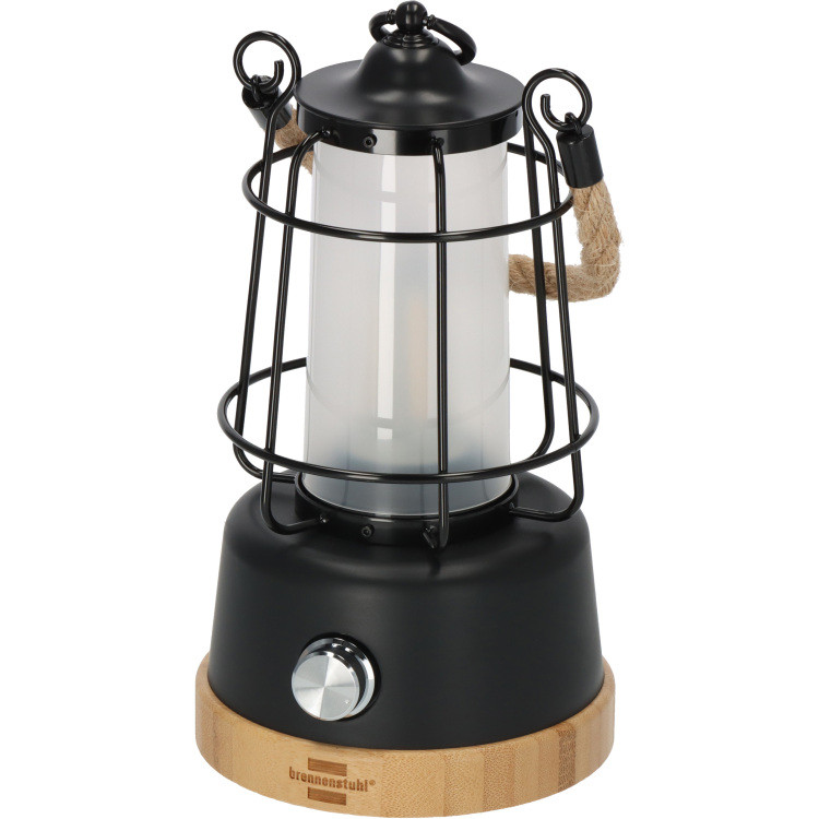 Brennenstuhl Oplaadbare campinglamp CAL 1 met henneptouw en bamboevoet ledlamp