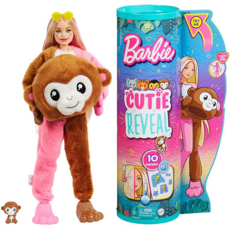 Mattel Barbie Cutie Reveal Jungle - Aap pop