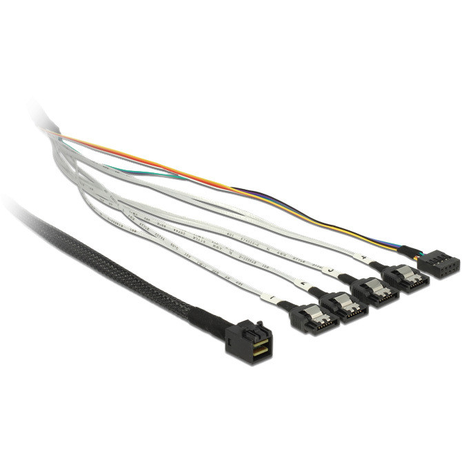 Cable mini SAS HD SFF-8643 > 4 x SATA 7 pin, 0,5m Kabel