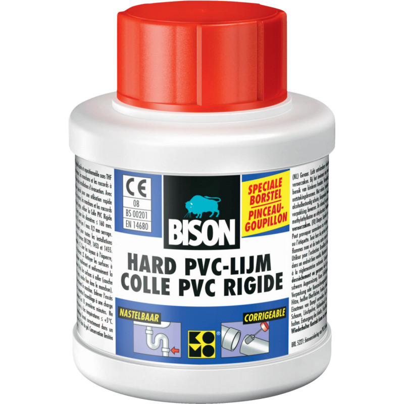 Hard PVC-lijm flacon 250ml met borstel Lijm