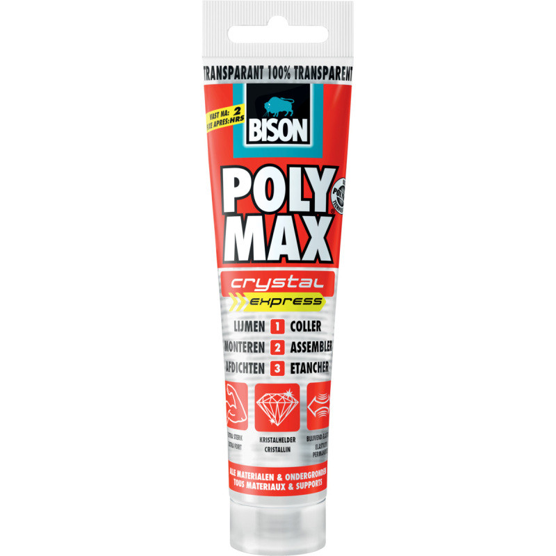 Poly Max Crystal Express hangtube 115 g transparant Lijm