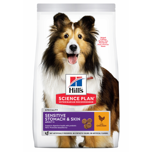 Hill&apos;s Canine Adult Sensitive Stomach En Skin Medium - Hondenvoer - Kip 2.5 kg