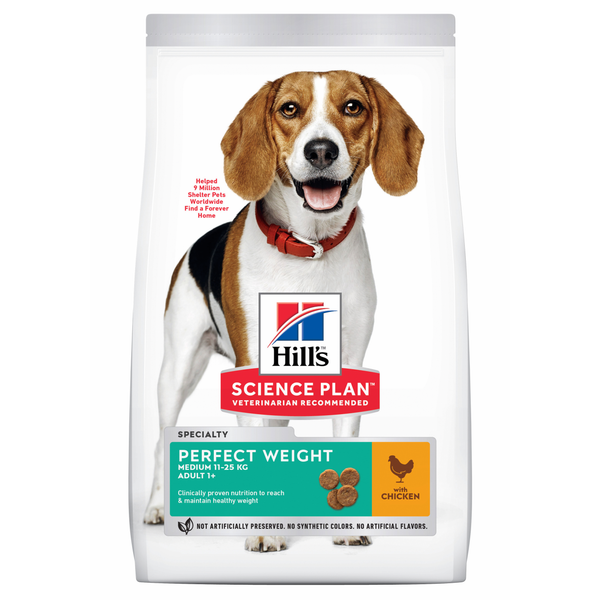 Hill&apos;s Canine Perfect Weight Adult Medium Kip - Hondenvoer - 12 kg
