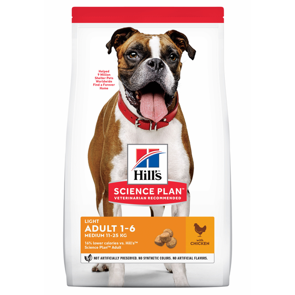Hill&apos;s Canine Adult Light Medium Breed Kip - Hondenvoer - 2.5 kg