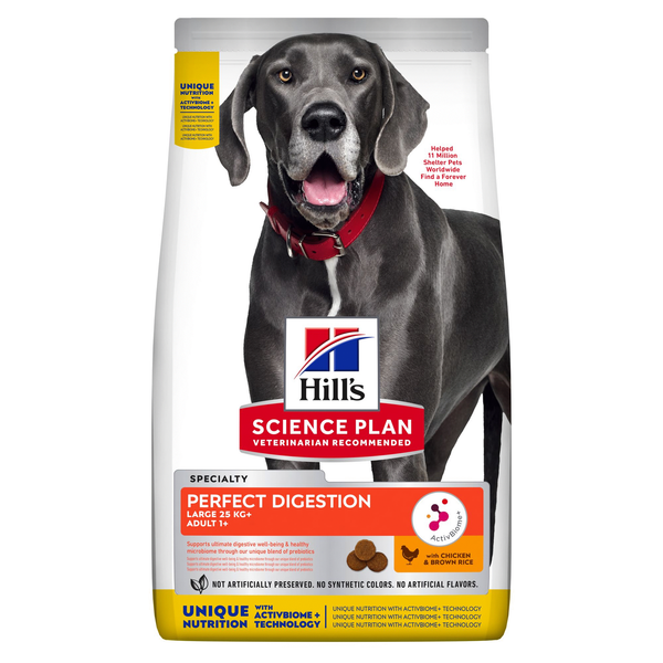 Hill&apos;s Canine Adult Perfect Digestion Large Breed Kip&Bruine Rijst - Hondenvoer - 12 kg