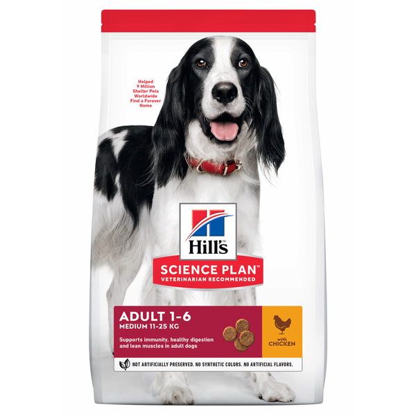 Hill&apos;s Canine Adult Medium Breed Kip - Hondenvoer - 2.5 kg