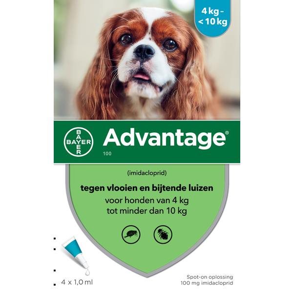 Advantage Hond 4 pip - Anti vlooien en luizenmiddel - 1 ml 4-10kg