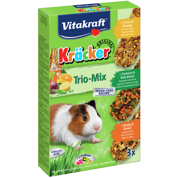 Vitakraft Cavia Kracker 3in1 - Knaagdiersnack - Honing&Groente&Citrus