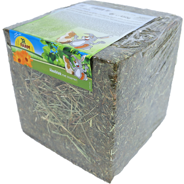 Jr Farm Hooiblok Met Bloemen - Ruwvoer - 20 x 20 x 20 cm 450 g