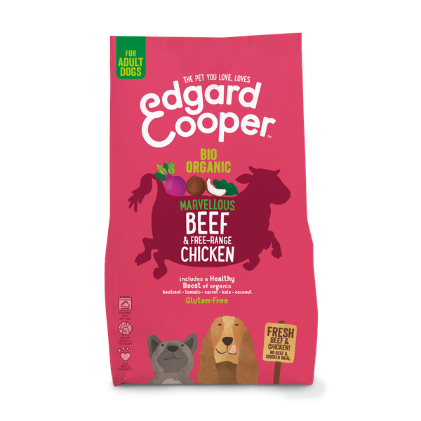 Edgard&Cooper Bio Organic Beef Adult Rund&Kip&Rode Biet - Hondenvoer - 2.5 kg Biologisch
