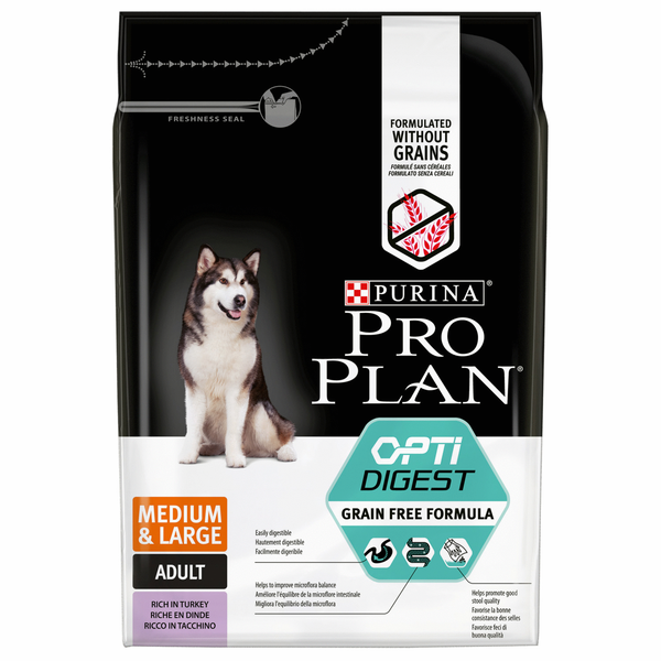 Pro Plan Dog Adult Medium & Large Sensitive Digestion Grain Free Kalkoen - Hondenvoer - 2.5 kg
