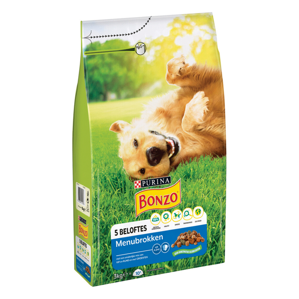 Bonzo Menubrokken Kip&Rund&Groente - Hondenvoer - 3 kg